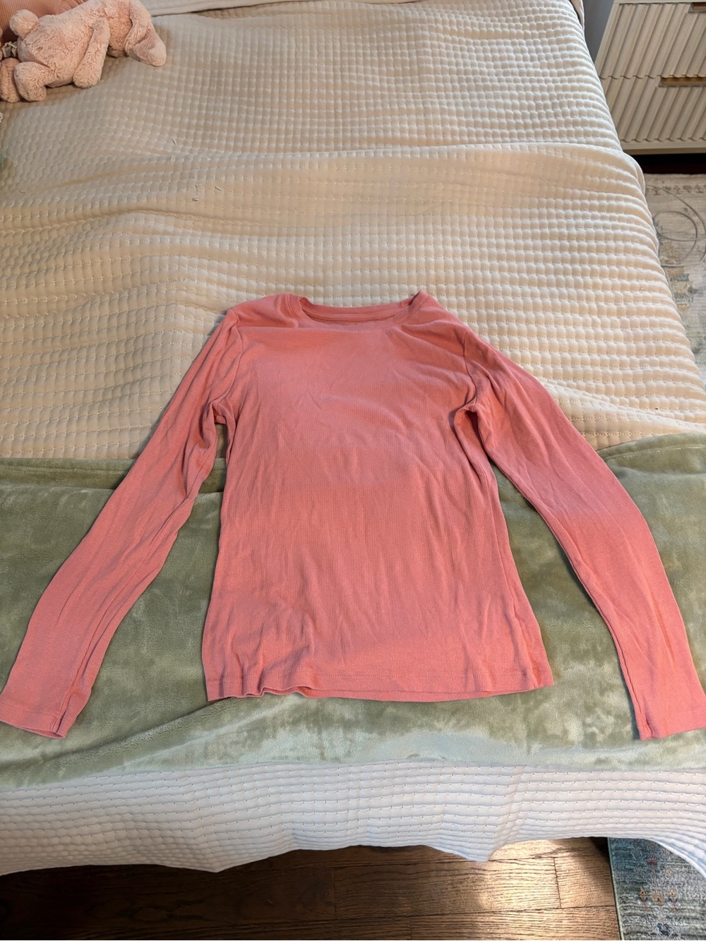 a new day Coral Pink Long-Sleeve Crewneck Tee